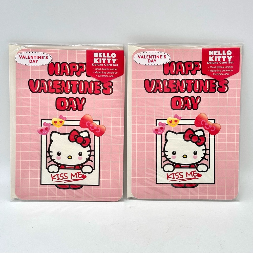 Sanrio Hello Kitty Happy Valentine's Day Cards Set of 2 - Red